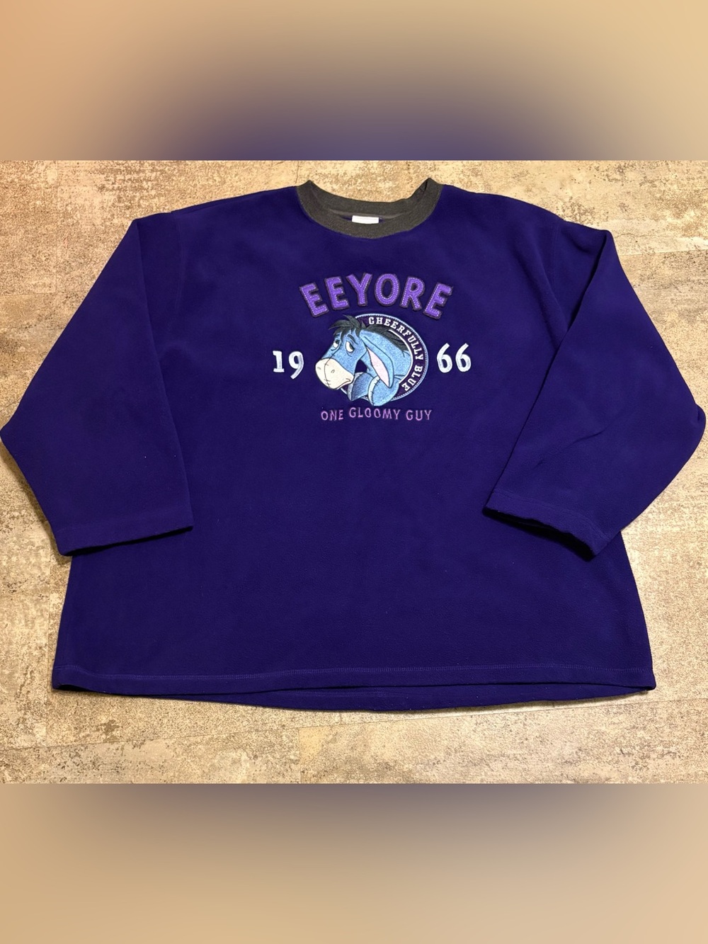 Vintage Disney Eeyore Fleece Pullover Womens Large Purple Winnie The Pooh Y2K